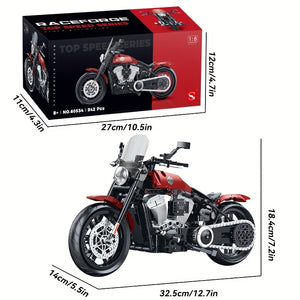 RED MOTORCYCLE WITH A V2 ENGINE 1:8 | 542 pieces