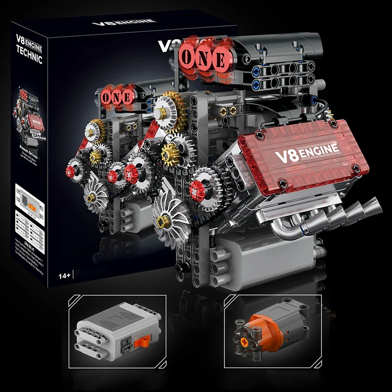 FUNKČNÍ MOTOR V8 | 478 dílů