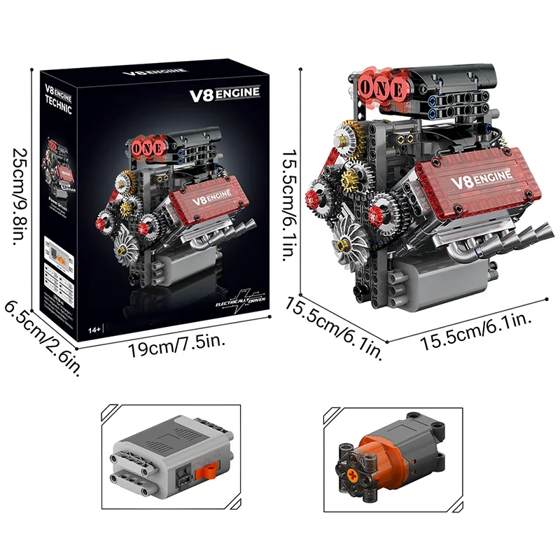 FUNKČNÍ MOTOR V8 | 478 dílů