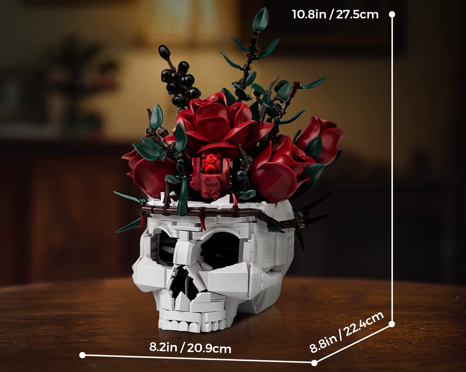 KYTICE ČERVENÝCH RŮŽÍ V LEBCE NA HALLOWEEN | 1101 dílků