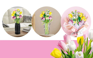BOUQUET OF TULIPS WITH VASE | 1250 pieces