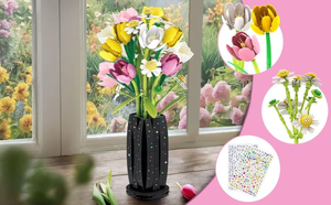 BOUQUET OF TULIPS WITH VASE | 1250 pieces