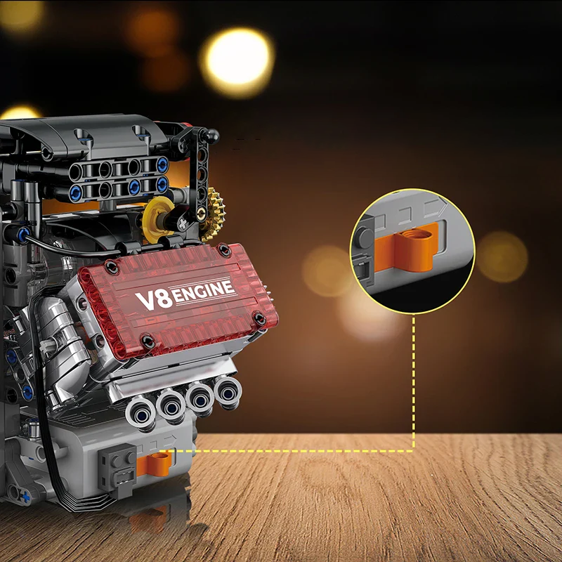 FUNKČNÍ MOTOR V8 | 478 dílů
