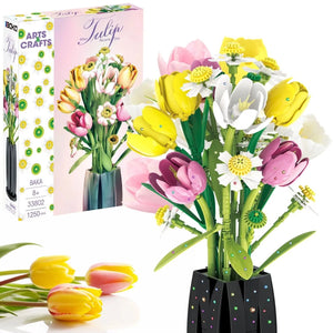 BOUQUET OF TULIPS WITH VASE | 1250 pieces