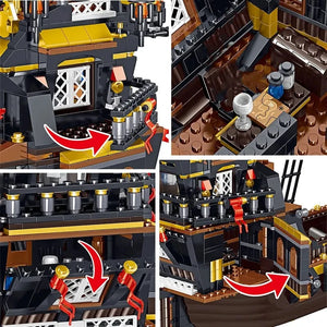 SET PIRATE SHIP MODEL BLACK BUILDING BLOCKS | 1334 pieces SET PIRATE SHIP MODEL BLACK BUILDING BLOCKS | 1334 pieces 