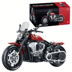 RED MOTORCYCLE WITH A V2 ENGINE 1:8 | 542 pieces